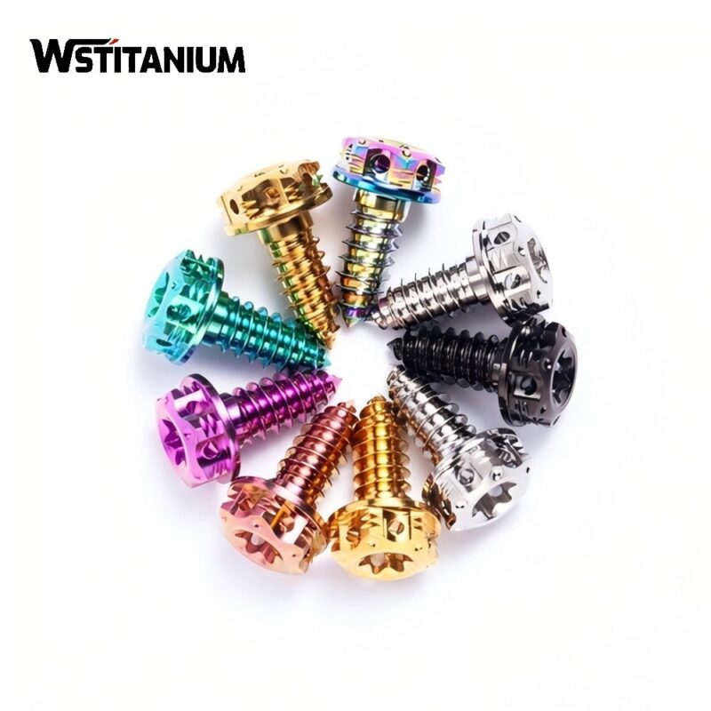 Colored bicycle titanium bolts
