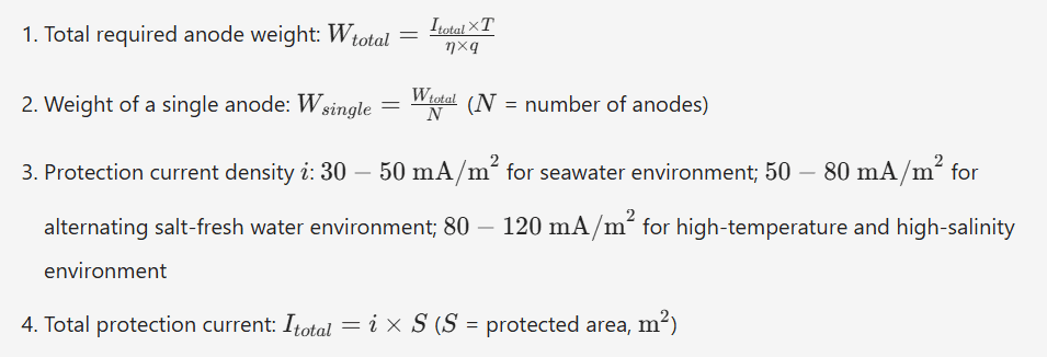 Calculate Weight of Zinc Anodes