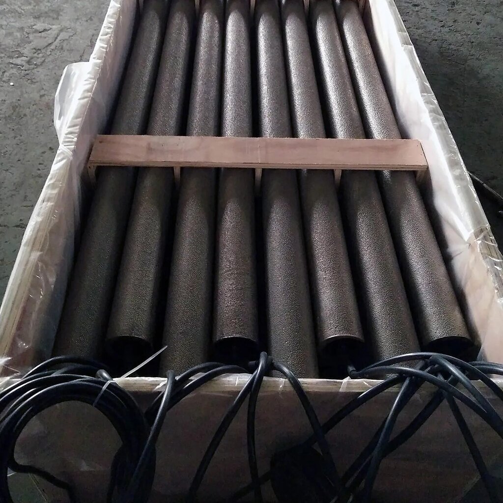 Durable tungsten electrodes packed carefully in a wooden crate, ready for high-performance welding projects and industrial use, emphasizing quality and precision.