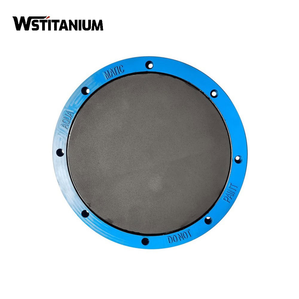 High-quality titanium flange with blue gasket, corrosion-resistant, ideal for industrial piping, fluid control, and high-performance systems. Durable and lightweight titanium material.