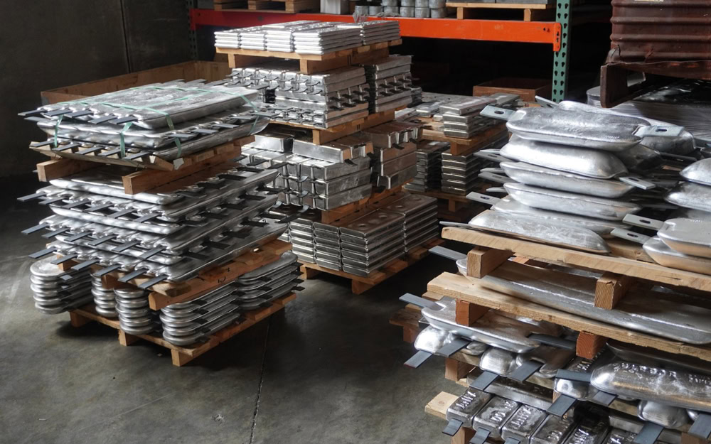 Pure zinc sacrificial anode